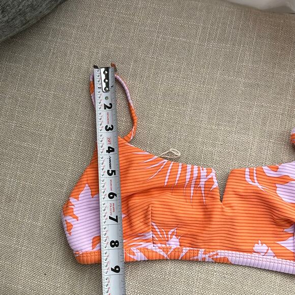Seafolly Women's 8 Orange Floral V Cut‎ Bikini Swimwear Top ONLY - Picture 6 of 6